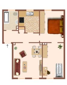 3-Raum-Etagenwohnung in Ronneburg, Grundriss 1