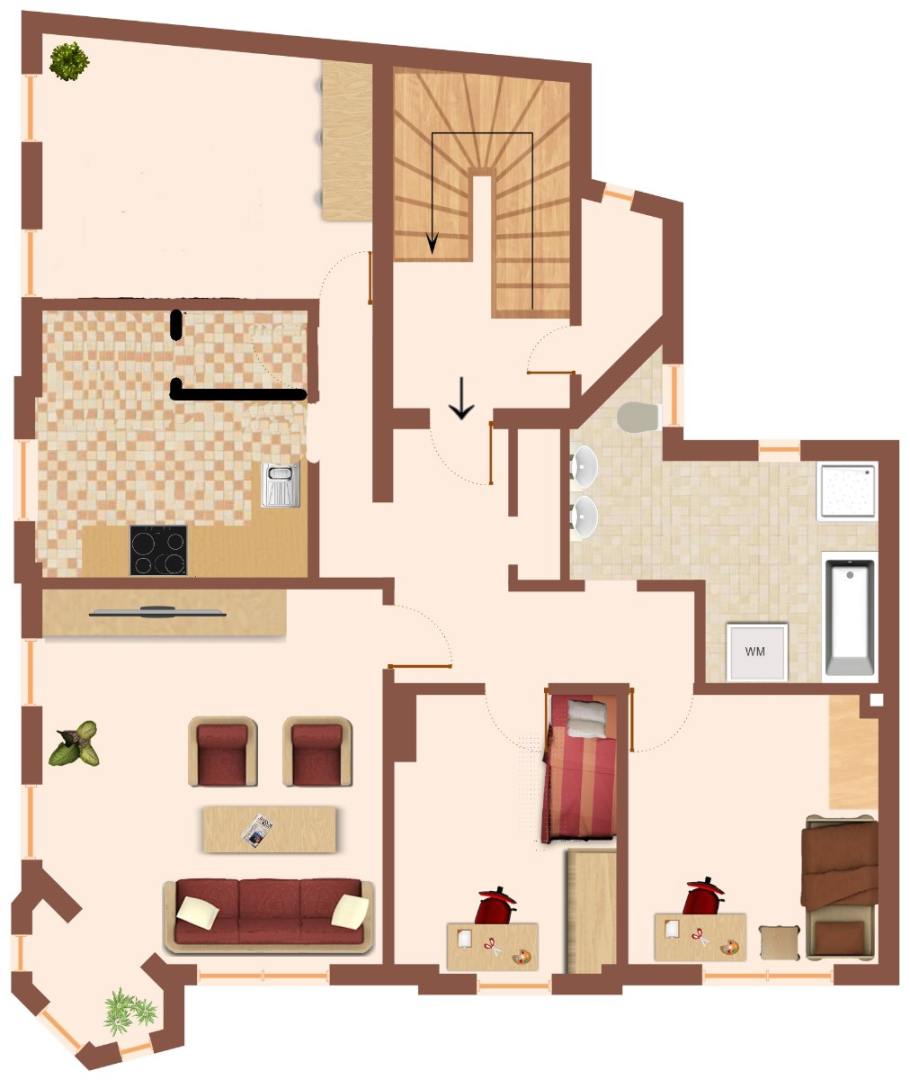 4-Raum-Etagenwohnung in Gera (Ostviertel), Grundriss 1