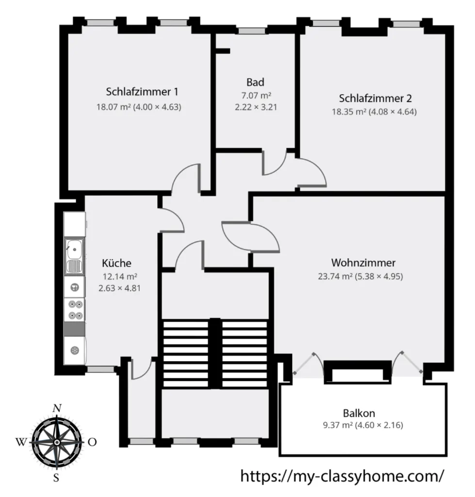 Grundriss für Wohnung mieten in Gera