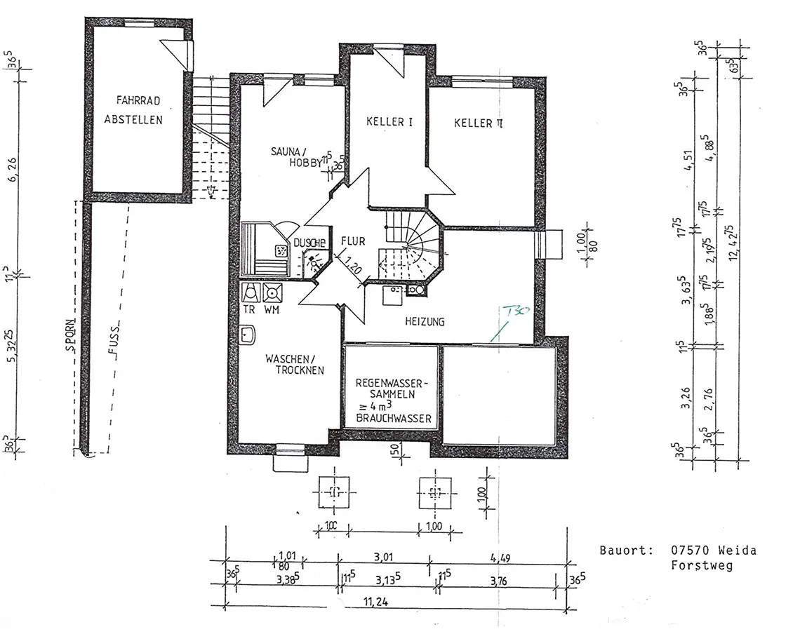 Grundriss für Einfamilienhaus (freistehend) mit 7 Zimmern in Weida