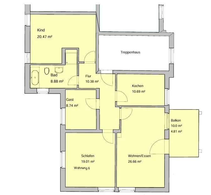 Grundriss für 16-Raum-Wohnung in Gera-Ostviertel