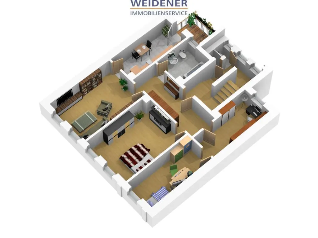 Grundriss für 4-Raum-Etagenwohnung in Gera-Pforten