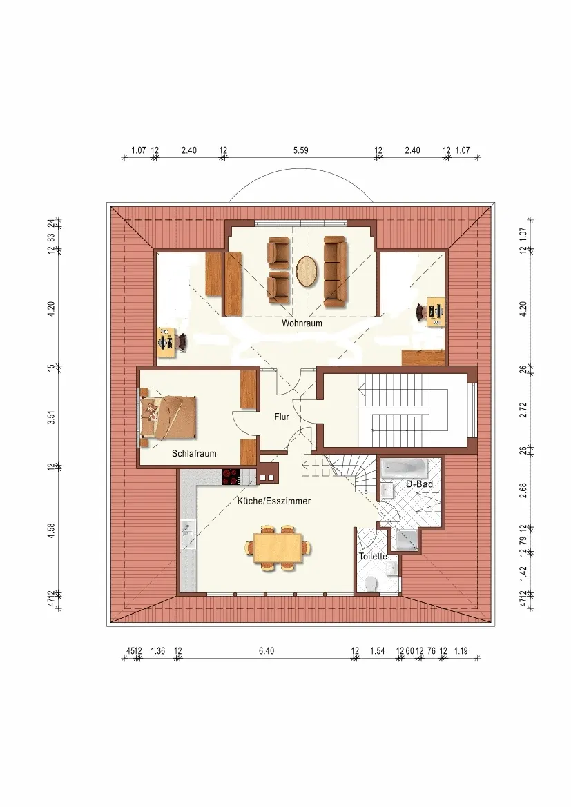 Grundriss für 2,5-Raum-Maisonette in Gera