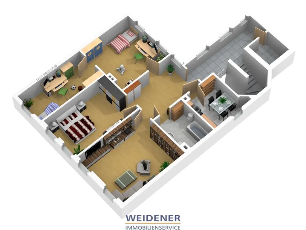 Grundriss für 4-Raum-Etagenwohnung in Gera
