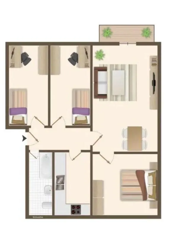 Grundriss für 4-Raum-Etagenwohnung in Gera-Langenberg