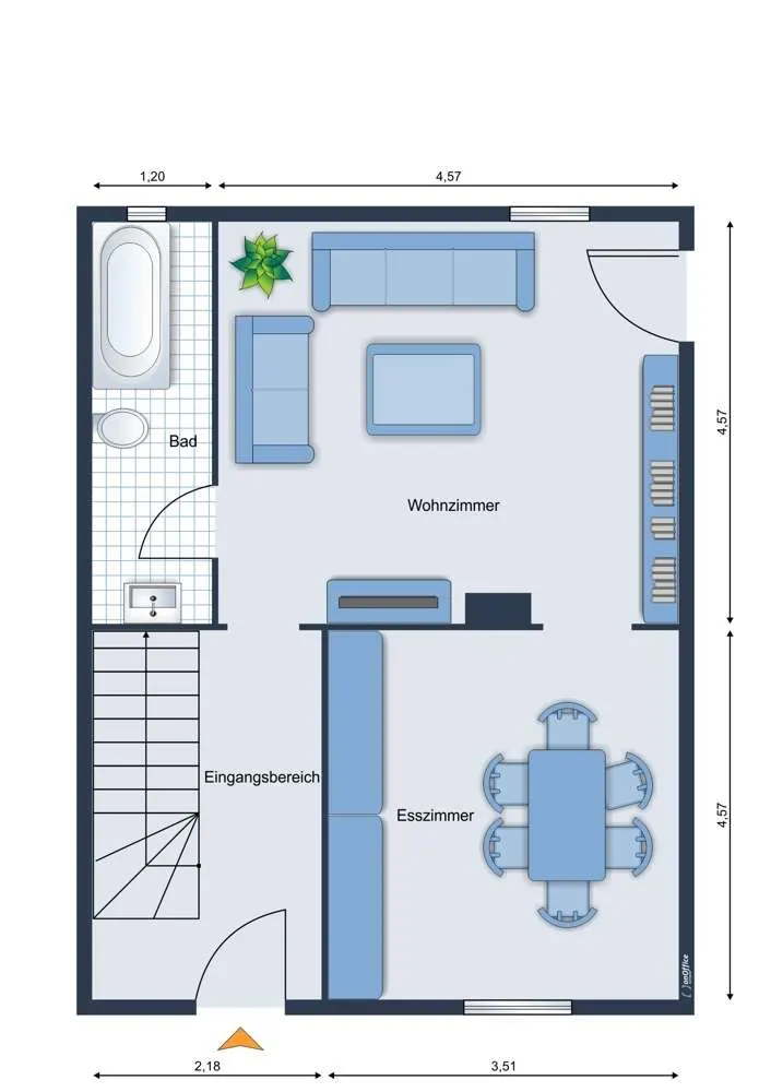 Grundriss für Doppelhaushälfte mit 4 Zimmern in Magdeburg, Landeshauptstadt