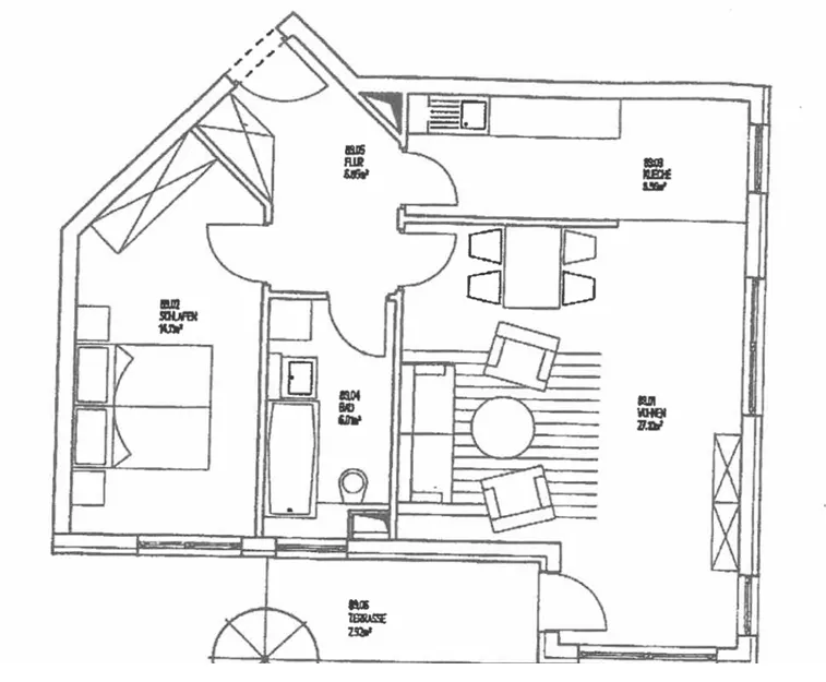 Grundriss für 2-Raum-Erdgeschosswohnung in Ahrensfelde-Blumberg